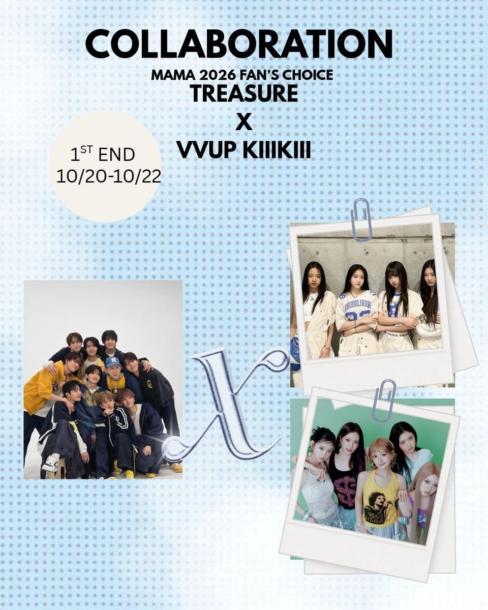 votediamondteam's tweet photo. Calling all VVINIE AND TIIKII to warmly welcome the collaboration in the MAMA 2026 Fan's Choice category

⏳ 20/10/26 - 22/10/26 
NOTE : add a wm to every vote! 

@vvup_universe|@kiiikiiivoting
You can all submit your proof in the comments section 

 #2026MAMAVOTE https://t.co/usmDyg35D4