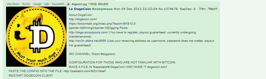 RSspeedrunSOL's tweet photo. holy shit i just found something insane. 

back in 2013 a user on 4chan told everyone to buy BITCOIN AND DOGE.. 

HE ALSO MENTIONED THAT IF HE COULD HE WOULD BUY THE BOTH AT THE SAME TIME..

WELL NOW THROUGH ASSET PAIRS WE CAN FULFIL HIS REQUEST.
https://t.co/ZwSbyic45j https://t.co/YL851Zb6Mt