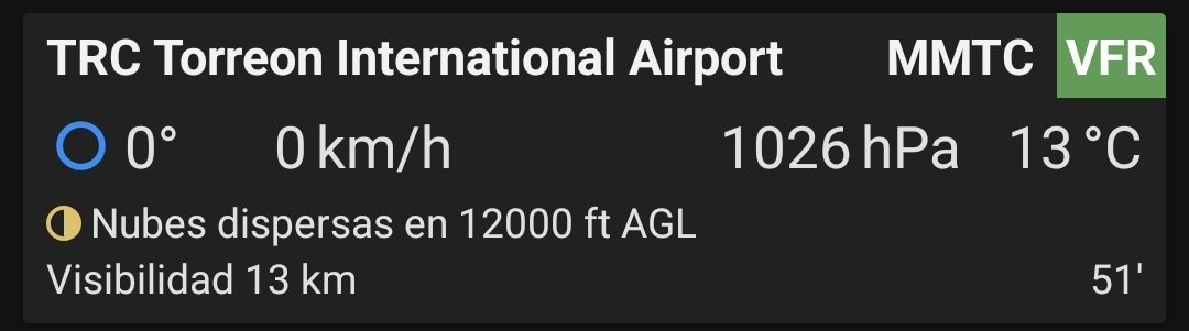 WxTorreon's tweet photo. La #Temperatura de hace algunos minutos en el Aeropuerto ✈ Internacional de la Ciudad de #Torreón es de 13°C   .   #GómezPalacio #Lerdo . https://t.co/E7tjFU4HWr