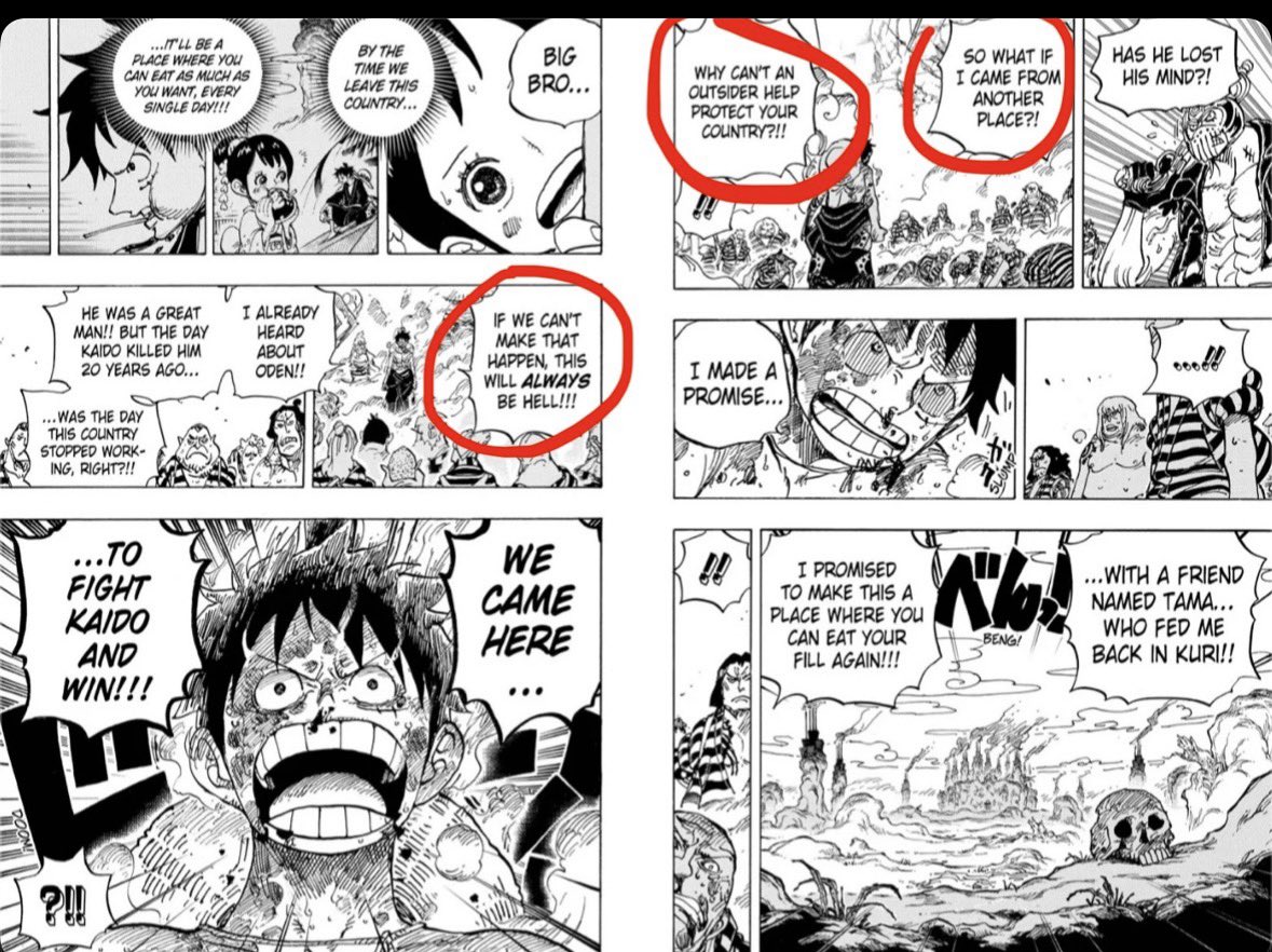 Only_MEGA1's tweet photo. @t_maru_summer @todorokirinrin @Z_OPNA ironic, because One Piece shows that culture doesn’t matter when we’re talking about the right to live and freedom. We’re all in the same boat because there are no barriere when it’s about taking action. https://t.co/f0exnJDcVK