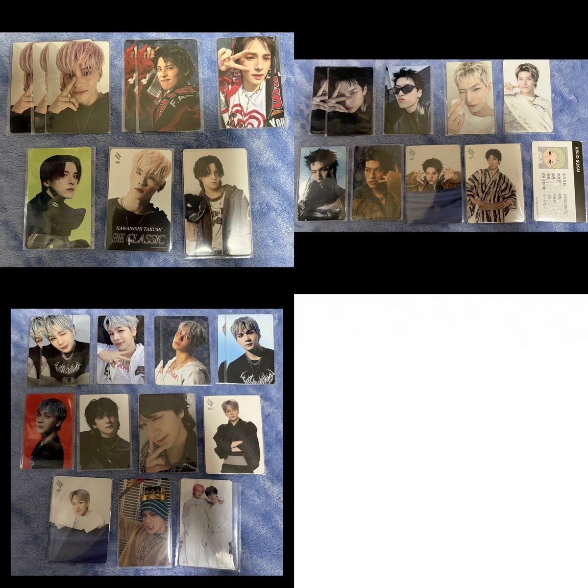 dreamxx___'s tweet photo. JO1 過去 トレカ 交換 買取

【譲】画像のもの

【求】木全(リプにあります)
        買取or交換

郵送のみのお取引となります。
お気軽にお声がけください🙏🏻

 #JO1交換  #JO1譲  #JO1求 https://t.co/Iajcb0iFjV