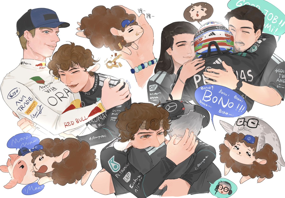 hereisVroni's tweet photo. 小羊表达情绪的方式是用脑袋蹭蹭你呀
#aka12 #f1fanart #vertonelli #bonelli https://t.co/lEuPQl6zdL
