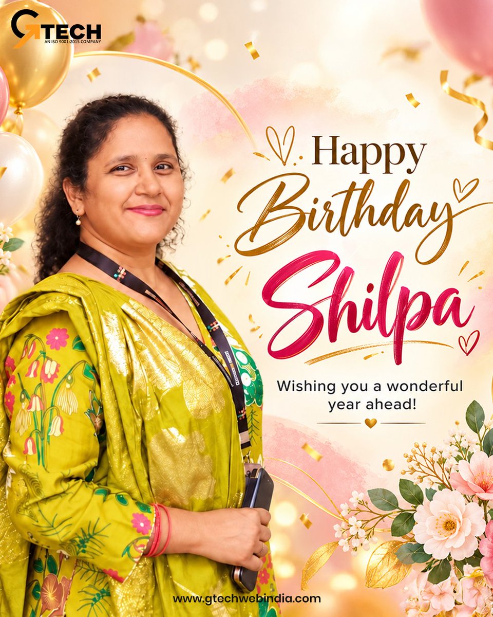 GtechWebIndia's tweet photo. 🎉 Happy Birthday, Shilpa! 🎂 Wishing you happiness, success, and many amazing achievements ahead. Keep shining! 🌟

🌐 https://t.co/BhcgQSjuLu
.
.
.
.

#happybirthday #lifeatgtech #gtechwebindia #teamcelebration #workfamily #birthdaywishes https://t.co/5PJdqat13k