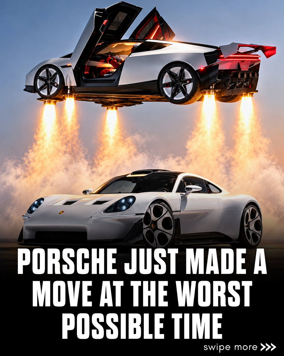 darshal_'s tweet photo. Elon just unveiled a flying Roadster. 🚀

And Porsche picked the exact same day to show off a petrol supercar.

That's brutal timing. 💀 https://t.co/b8WXRkg1Co