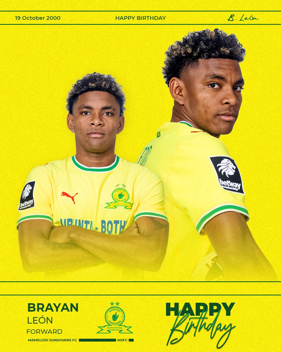 Masandawana's tweet photo. Masandawana, let’s wish our forward, Brayan León, a Happy Birthday! 🥳

Wishing you an amazing day, Brayan! 🎉

#Sundowns #HappyBirthdayBrayan https://t.co/ITu509cPTA