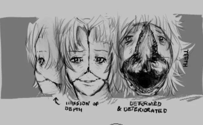Showcase of side profile, face, and open face