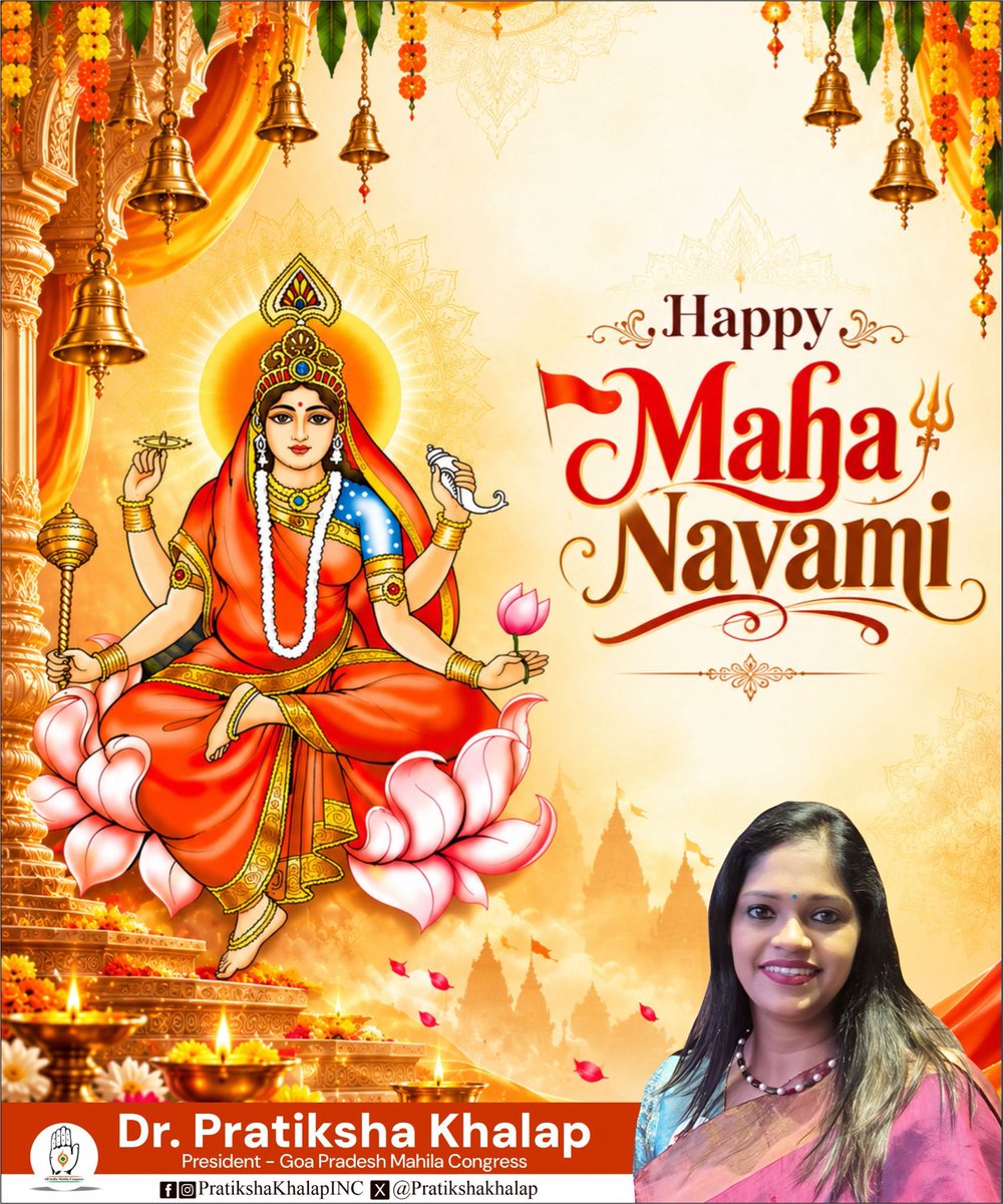 PratikshaKhalap's tweet photo. Happy Maha Navami! 🙏

May Maa Durga bless you with happiness, prosperity, and success. https://t.co/PsN30aNVzA