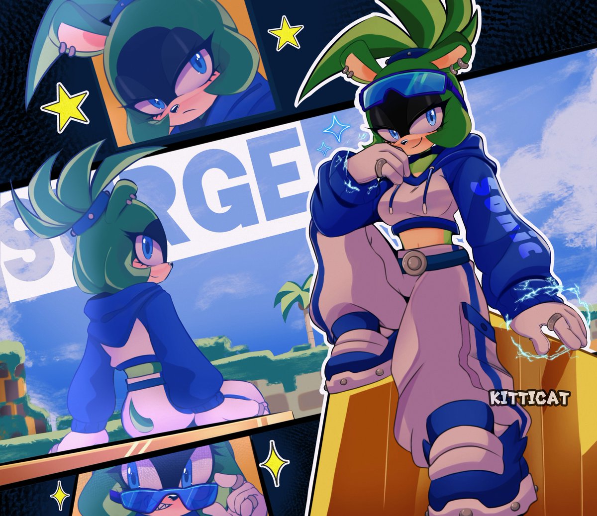 CatFrans's tweet photo. 💙💚
#sonic #SonicTheHedgehog #SONIC #surgethetenrec #surge #sonicfanart #sonicartist #outfit #fanart https://t.co/QOXxAhZUYZ