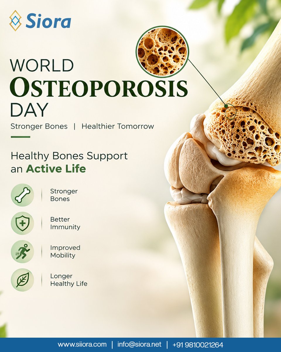 siorasurgicals's tweet photo. 🦴 World Osteoporosis Day | Stronger Bones, Healthier Tomorrow! 💚

🌐 Explore our website: https://t.co/1UScHJ3Vpg

#WorldOsteoporosisDay #OsteoporosisAwareness #BoneHealth #HealthyBones #StrongerBones #Orthopedics #OrthopedicImplants #BoneCare #SioraSurgicals https://t.co/AIO6HOyT45