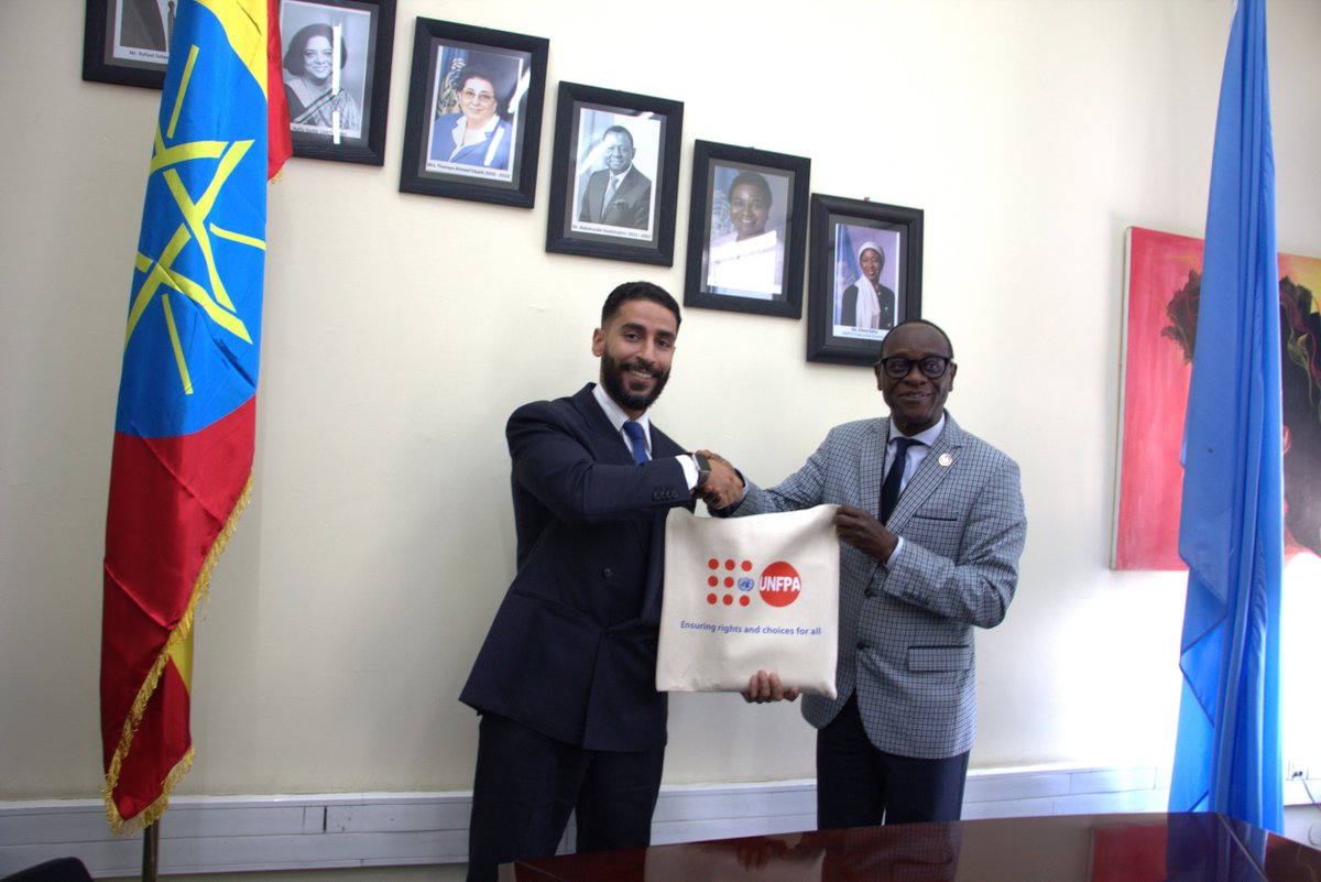 UNFPAEthiopia's tweet photo. A delegation from the Emb. of #Luxembourg in 🇪🇹 led by Mr Amin Nadir Hamdi, Chargé d'affaires a.i., met w/ @UNFPAEthiopia team led by Mr @KkouameKoffi.

This 1st country-level consultation focused on strengthening #partnership to #Empower women, girls &amp; young people.

#SDGs https://t.co/S7e97Trbwy
