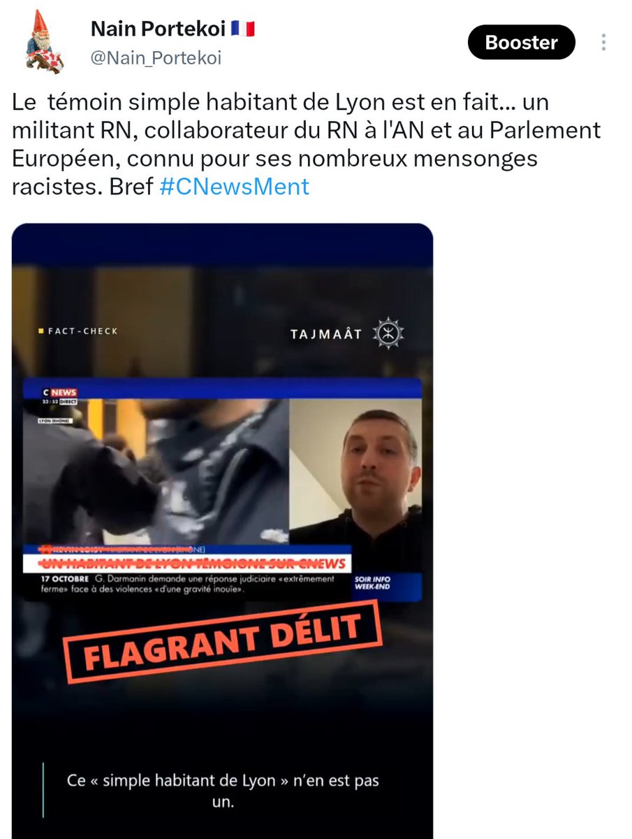 Nain_Portekoi's tweet photo. CNews est en roue libre totale. Ils balancent plus de fake news que les bots russes.
Ce n'est même plus une chaîne d'opinion c'est carrément une chaîne de désinformation.
Au service de l'extrême-droite. https://t.co/0Kc0nPjH8N