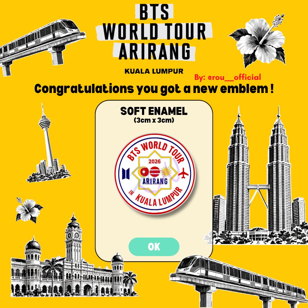 kkyupamin's tweet photo. Dear Malaysian Army, 

I'll be giving away 20x of these #BTSinKL freebie pins each day! All you have to do is come up to me and say hi as long as you have done the following: 

💜 RT and Follow 
💜 Have streaming proof! (Spotify wrapped, BCD stats)

See you soon! https://t.co/1fr8o4L5lO