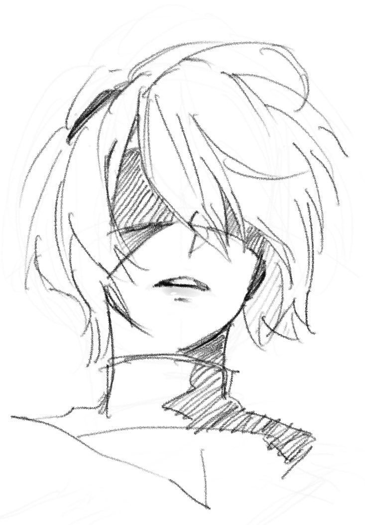 tasai_0004's tweet photo. スランプすぎて顔しか描けない😭 https://t.co/cRkh11aUtI