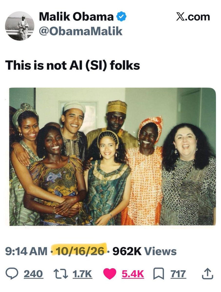 TinaZimmermann4's tweet photo. 💊Interesting timing on Malik Obama’s posted Obama’s 
tribal attire picture on Oct 16
Starting to surface.🔥
Is it time❓
Net shutdown inbound❓

LeahwenD https://t.co/mgdvqqccWP