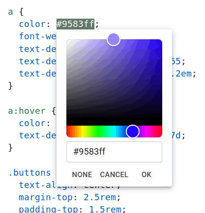 ihazawebsite's tweet photo. https://t.co/NQe3LDMryl uses @tiptap_editor  for it's full screen editing mode and all it's amazing toolbar options! It also relies on built-in components like the color picker shown here, for automatic color highlighting in view source mode. https://t.co/JM4QudwpmC