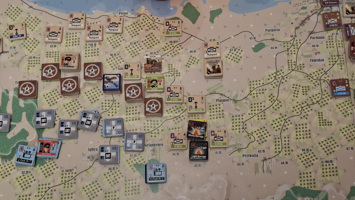 Santoanzas's tweet photo. Retomamos OM #GTS @MultiManPub en #ClubHeroe con @danirdur. Final del turno de las 13. Muchas activaciones de formaciones. Siguen los alemanes presionando hacia Canea desde Malema. De la 5NZ bda solo queda el bono Maorí y alguna cia más. En Prison Valley no hay novedades 👇 https://t.co/73cx2HooUv