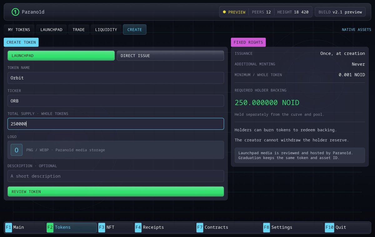 ignotus_nemo's tweet photo. Inside Parano1d v2.1...

An entire financial ecosystem, built into the existing proof-native L1. Native tokens backed by $NOID. Launchpad, bonding curves, DEX, liquidity pools, atomic swaps and NFTs. All inside the wallet.

No signatures. No EVM. No L2.

Every financial operation becomes part of a proven State transition, recursively verified all the way back to genesis.

One post-quantum proof stack. From ownership to execution to consensus.

We're not changing the architecture to build DeFi.

We're making it capable of DeFi in a post-quantum world.

https://t.co/zIqCUoT0Vu