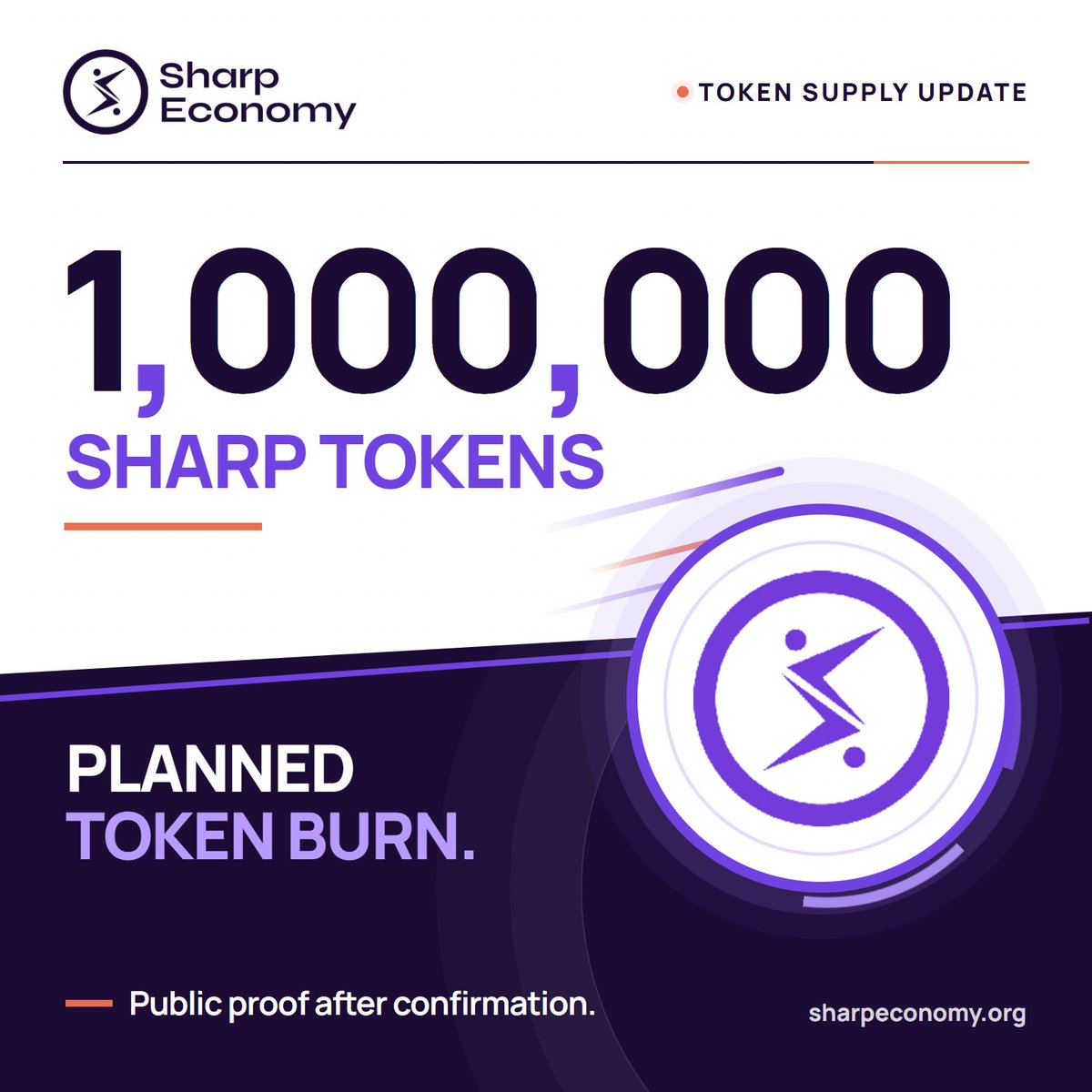 SharpEconomy's tweet photo. 🔍 1,000,000 SHARP tokens are planned for burn.

After confirmation, we’ll share the transaction hash, burn address, explorer link and supply report. Verify the record yourself on-chain.

No wallet action is required.

#SHARPToken #TokenBurn https://t.co/UonnPztxGE