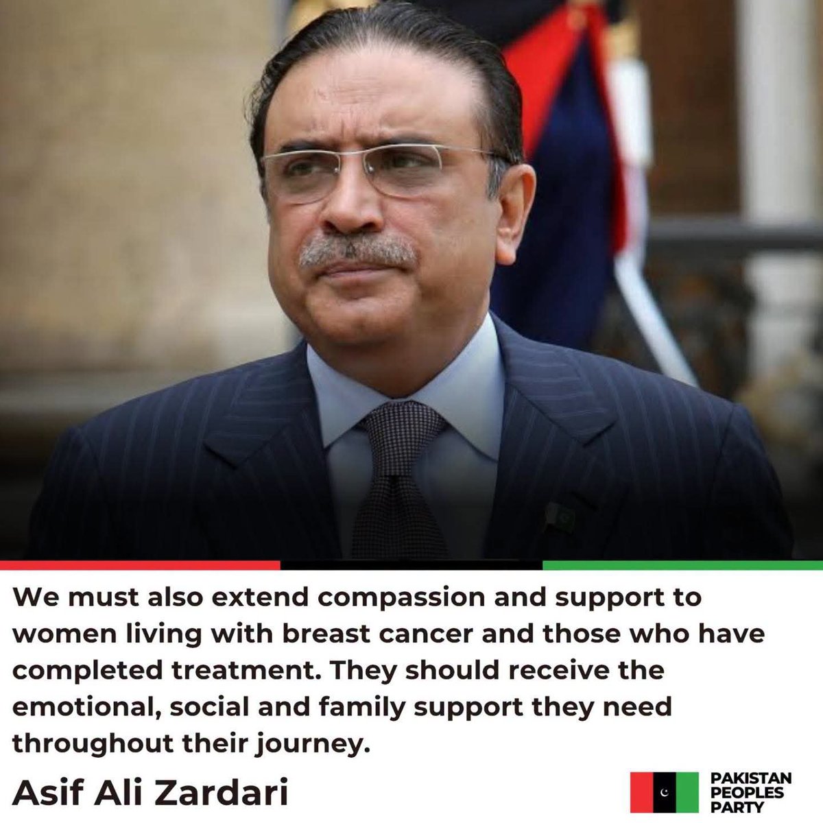 RaheemMemo64582's tweet photo. We must also extend compassion and support to women living with breast cancer and those who have completed treatment. They should receive the emotional, social and family support they need throughout their journey.
#AsifAliZardari https://t.co/aUu4oHZcGz