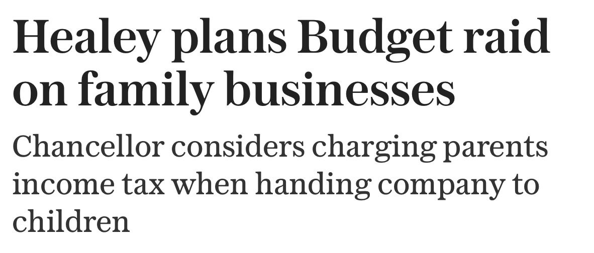 AlanJLSmith's tweet photo. Wait, what?

This can’t be serious.

They’ve already hammered family businesses with Inheritance tax.

And now this? https://t.co/qYuacupbGE
