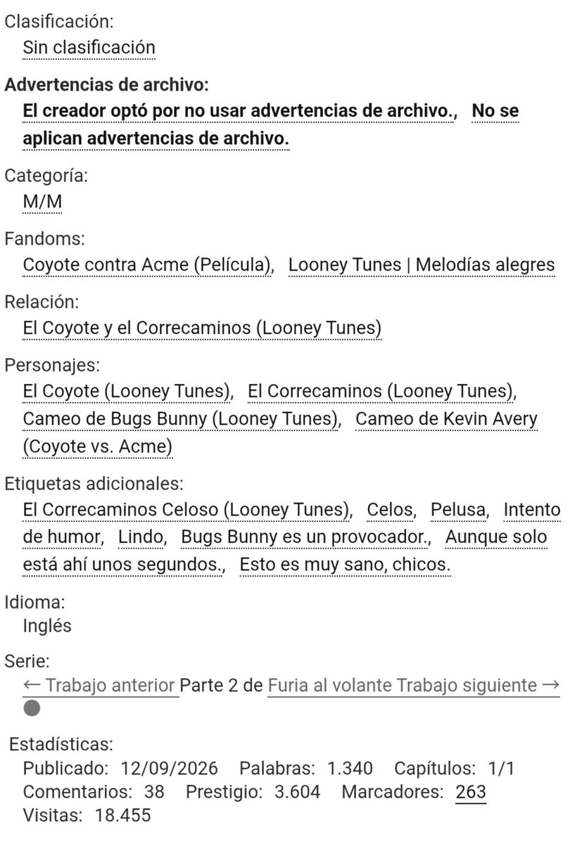 kitsune203's tweet photo. Un fanfic más de #wilerunner #wileroad #Wileecoyote versión original y versión traducida, el autor es @CLuvsBunny lo pueden encontrar en ao3 como @33C. Este fanfic es parte de una serie ♥️♥️♥️🫣😜RoadRage
Enlace: https://t.co/dsPrYeY2iT https://t.co/UEeIPQaNIK