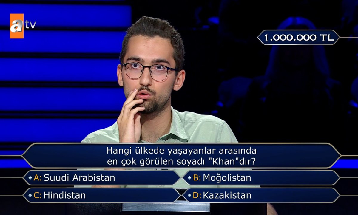 bosunatiklama's tweet photo. Kim Milyoner Olmak İster'de sorulan 1 milyon TL'lik soru: https://t.co/SQh6QcGfz7