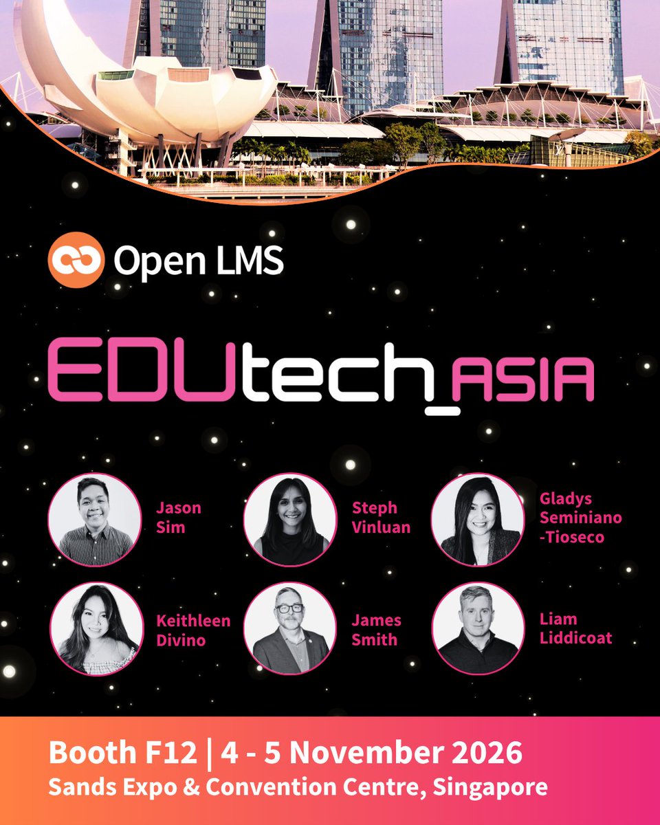 Open_LMS's tweet photo. Next stop: Singapore! 🇸🇬 We’re #exhibiting at @edutech_asia 🚀✨#EDUtechAsia 

Visit our team to discover high-impact #LearningSolutions to scale your institution’s digital strategy. Don't miss Asia's biggest education conference!
➡️ Register: https://t.co/HLpj4P89eO https://t.co/iyquy2q6Im