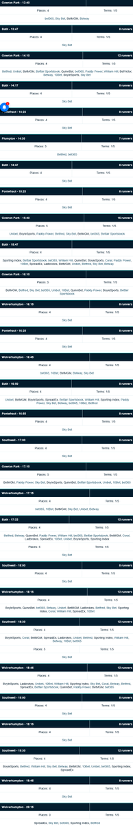 whichbookieuk's tweet photo. 🏇Extra Place Races🏇

There are over 2⃣5⃣ Extra Place Races for readers on Monday with full details pictured below.

Click the link for more tips & offers ⬇️⬇️

https://t.co/ATfNfeST7A

18+ Gamble Aware