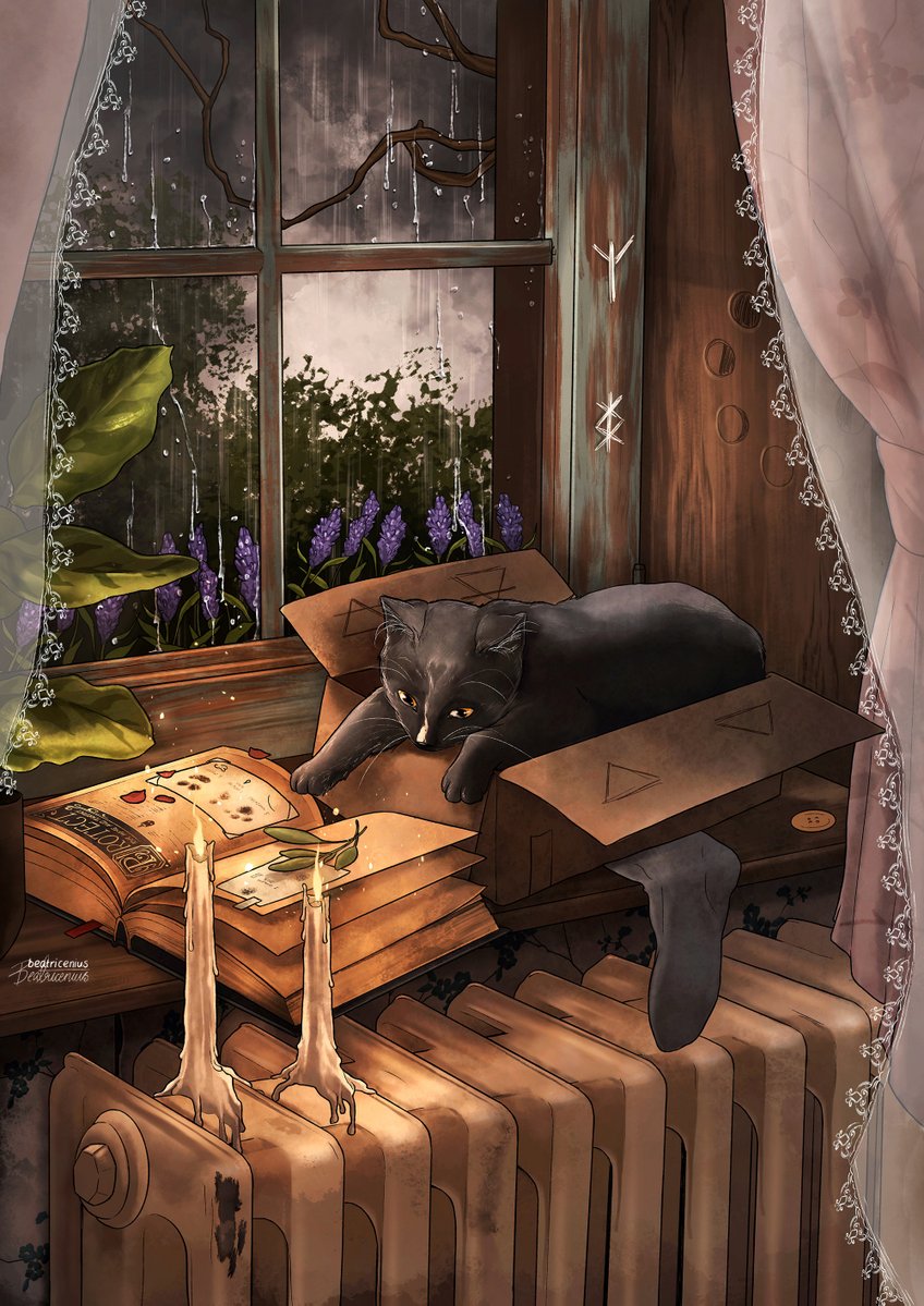 beatricenius's tweet photo. I always put off posting my original art because I know people aren't mainly here for that, but here's an ongoing thing with a witchy cat and her kittens 🐈‍⬛ https://t.co/aavTYFPvDj