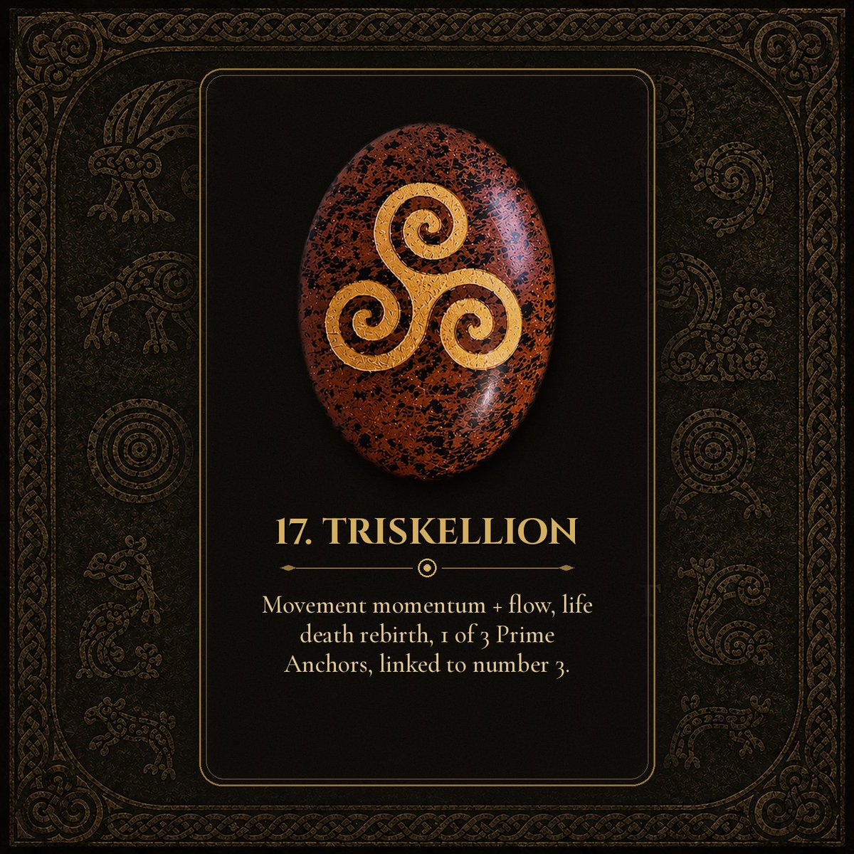 dalriada36963's tweet photo. Today the stones speak of the Triskellion, the Salmon and the Wolf 🌀🐟🐺

The Triskellion opens the day in motion. Three spirals turning as one: life, death and rebirth, and the sacred number three. As one of the three Prime Anchors, it tells you that momentum is already with you. Something has started moving, and your task is not to push it but to flow with it. Let what is ending end, let what is being born take its first breath, and keep turning.

As you move, the Salmon brings sight. In the old lore the salmon is the keeper of wisdom, and here it speaks of prophecy, vision and vivid dreams. Pay attention to what comes to you in quiet moments today, and to last night's dreams. You may glimpse where things are heading before it happens. Trust that knowing, even if you can't yet explain it.

And where it all leads is the Wolf. Some of this path is yours to walk alone. The wolf leaves the pack to do its work, fierce and focused, knowing it will be welcomed back once the work is done. The three stones tell one story today: flow with the turning, trust what you are shown, then walk your own way with loyalty to yourself. Movement, vision, then the lone wolf's courage.

🪨 Like, repost & comment "RUNE" for 1 free Pictish rune pull

Learn what your stones mean 👉 https://t.co/CsXzEtuyj9

#RuneReading #DailyGuidance #Pictish