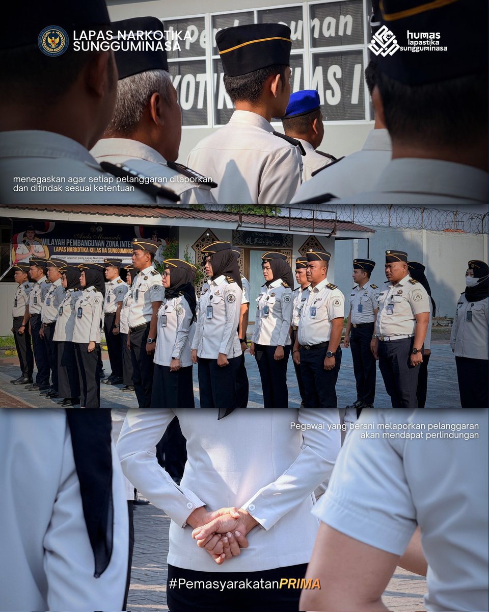 lpnsungguminasa's tweet photo. Kepala Kantor Wilayah Direktorat Jenderal Pemasyarakatan Sulawesi Selatan, Hernowo Sugiastanto, memimpin apel pagi bersama jajaran Lapas Narkotika  Sungguminasa dan Lapas Perempuan  Sungguminasa
#kemenimipas
#guardandguide
#ditjenpas
#pemasyarakatan
#pemasyarakatansulsel https://t.co/yGn5Gg6TpH