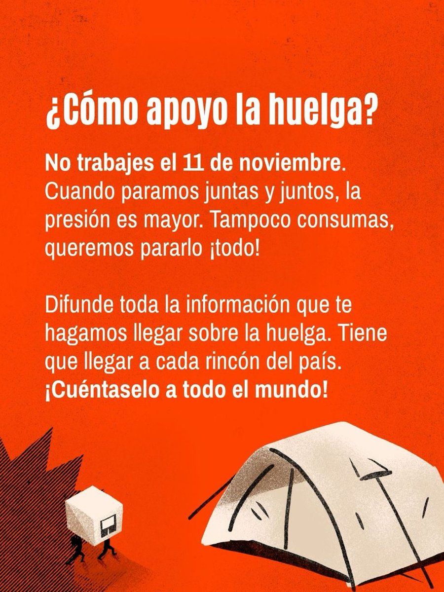 CCOO's tweet photo. Tenemos derecho a parar el 11N.

La huelga es la herramienta que tenemos para defender nuestros derechos e intereses. Ese día tampoco consumas, ¡vamos a pararlo todo!

Firma en https://t.co/uweaNzmD4N y cuéntaselo a todo el mundo para que seamos más. 

¡A la huelga general! https://t.co/yPHWNmkqDx