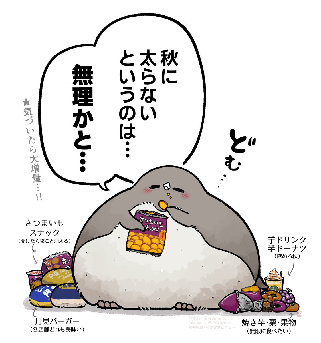 kedama_tori_ki's tweet photo. 秋、どこまでも肥えていく https://t.co/85wROw0poo