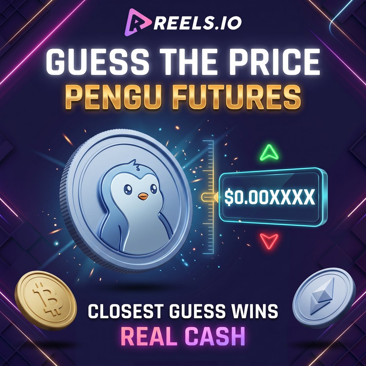 Reelsio's tweet photo. 🐧 GUESS THE $PENGU PRICE 🐧

We’re giving $50 to whoever guesses closest 👇

What will PENGU futures be on Thursday, 22 Oct at 20:00 UTC?

To enter:
✅ Follow @Reelsio
✅ Reply with your guess (6 decimals, e.g. $0.00XXXX) + your Reels username

⏰ Entries close Wednesday 21 Oct, 20:00 UTC
📊 Settled on the Reels PENGU/USDT perp price