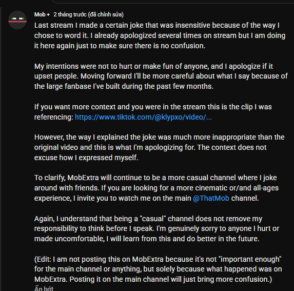 Huynguyen78's tweet photo. @FINNZ_FISCHH The whole situation with Mob has already been completely resolved by him, bro. I don’t know if you’re trying to boycott Mob or if you just happen to dislike him, but it’s honestly pretty bad. He has nothing to do with this drama anymore—he’s already taken care of his issues https://t.co/RsfpkqqI96