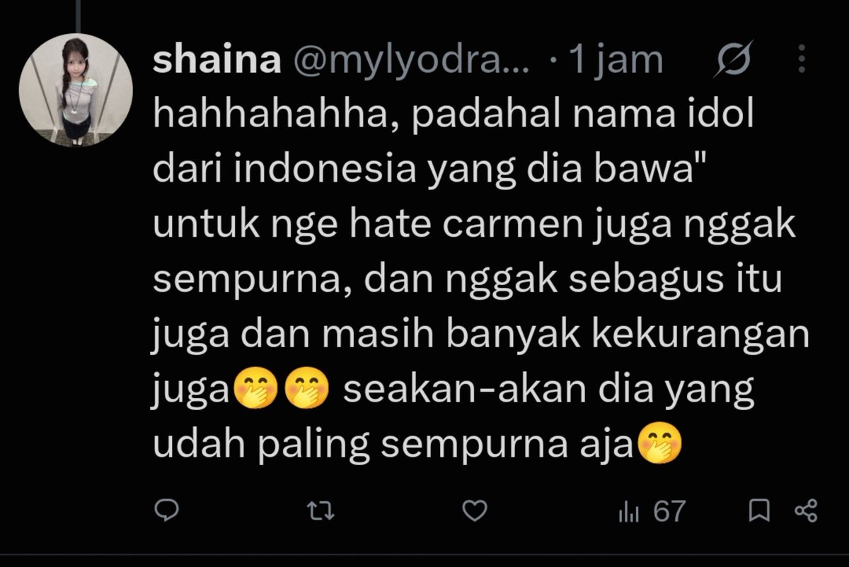 Murphyinhere's tweet photo. Fans Carmen ini rada gila, gue jadi kasian sama Carmen nya punya fans kyk gini, ujung"nya yang kena malah Carmen, di antara 10 nama yg di sebut, yang di notice cuman Kim VVUP, Apa karna fandom nya kecil? Jadi lu bisa se enaknya menindas mereka? https://t.co/kJDfKJuefS