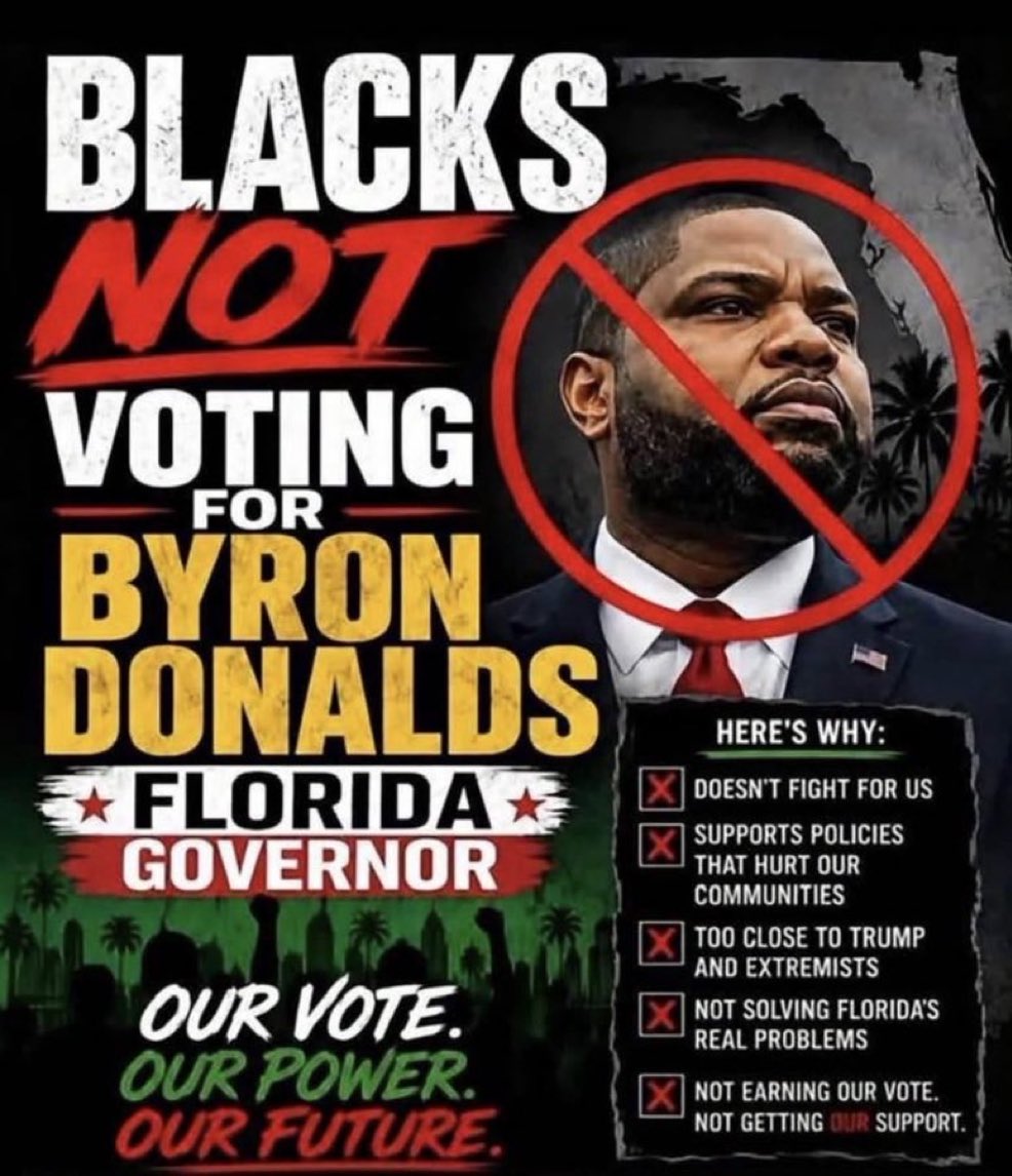 dijoni's tweet photo. To my family in Florida, please don’t vote for this man. He’s not one of us he’s not like us.. He voted for the white men over the black woman.. he don’t care about Black people. When Donald Trump abuses black women, he supports Trump.. He support Trump racist policies. https://t.co/gXVdTzrRQz
