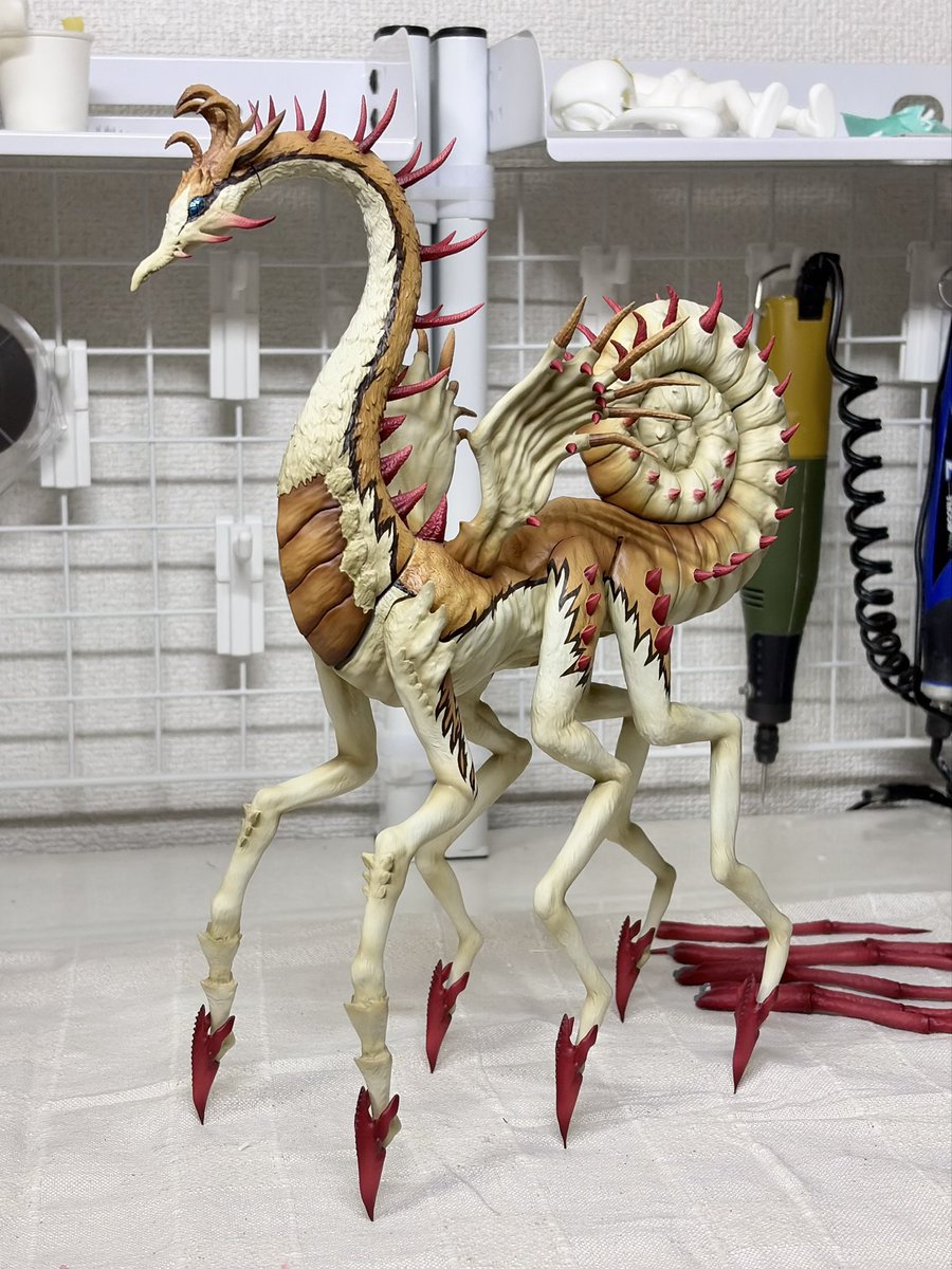 teela_plamo's tweet photo. リュウサザイ基本塗装終わりました。
ここから少し筆塗りと汚し入れていきます。 https://t.co/w8HCbhkYcz