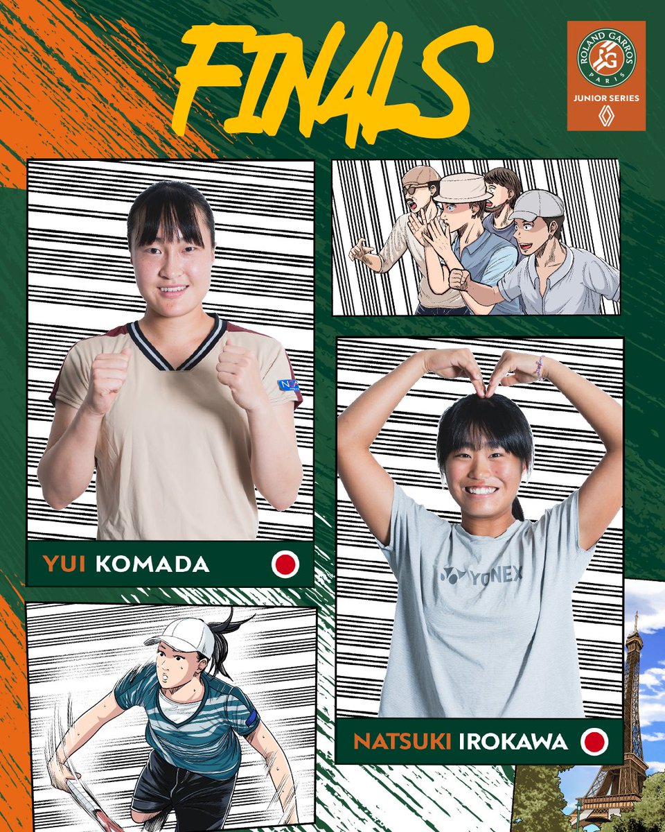 rolandgarros's tweet photo. 2枚の切符、4人のファイナリスト🏆🔥

The stage is set for the ultimate showdown.
Four remarkable players. Two tickets to Paris. Who will write their name into Roland-Garros history? 🇫🇷🧡

Boys' Final
Dongjae KIM 🇰🇷 ⚔ Shintaro OGAKI 🇯🇵

Girls' Final
Yui KOMADA 🇯🇵 ⚔ Natsuki IROKAWA 🇯🇵

#RolandGarros #RGJapan