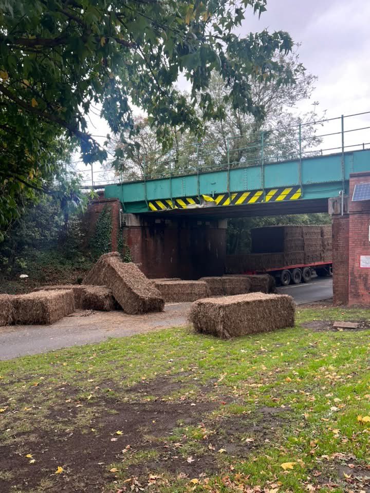 HighSpeed_H's tweet photo. So the bridge at Thorne North was hit again yesterday afternoon - this time by a 🚜 hauling giant Weetabix!
Thankfully I was on a earlier train home https://t.co/HyUqKZIgX3