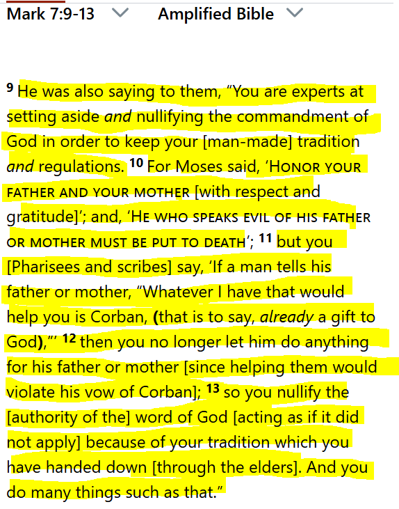 STuhairwe's tweet photo. @byakutaga_99923 Alimba! in Mark 7:9-13, Jesus called out  the Pharisees on this exact issue  for stopping people from helping their parents with corban(like tithe). He reminded them that God's law is to honor your father and mother and that includes helping them. https://t.co/sH1eSyNevB