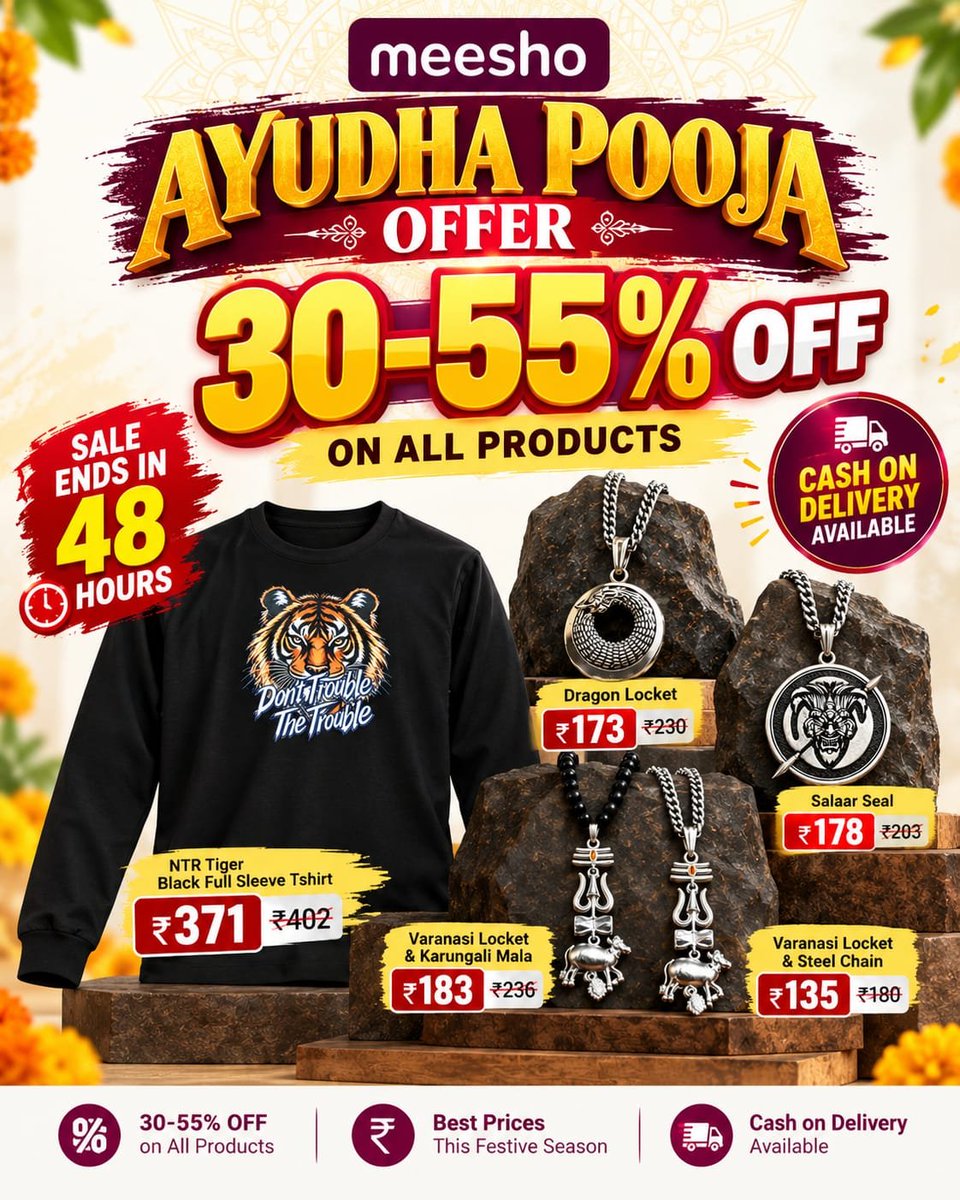 Kkdtalkies's tweet photo. 🚨🚨🚨AYUDHA POOJA MEESHO OFFER ALERT 🚨🚨🚨
OFFER ONLY FOR 48HRS
Varanasi : https://t.co/S5G193beXc

Dragon : https://t.co/47C2QLgPGW

Salaar : 
https://t.co/MzT6aoUrLT

WhatsApp 9747834144 for more details

#ntr #maheshbabu #prabhas https://t.co/hnv4BaOAJ8