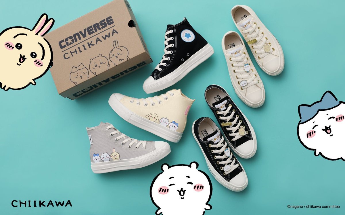 chiikawa_info's tweet photo. 【グッズ情報】#ad

ちいかわ×コンバースのスニーカーがとてもお買い得になっています☺

箱もコラボ仕様に✨

マスコット付き16500円→4401円〜
亜種柄ハイカット13200円→3523円〜

などなど！柄やサイズによって価格が異なるのでぜひチェックしてみてください！

Amazon🔗https://t.co/qIVL0aIGGB https://t.co/m0G9po1pnc