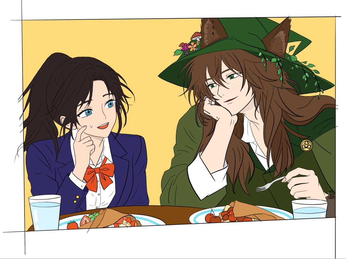 nekomi1630615's tweet photo. I absolutely love how Gwylan calls PC a "copycat" when she order the same thing as him at the cafe.

カフェでグウィランと同じものを頼むと、「コピーキャット」って言われるのがたまらなく好き。

#dol #DegreesofLewdity #Gwylan https://t.co/GC9kQxSOSa