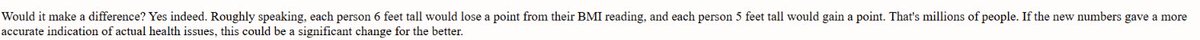 5656ryuki's tweet photo. @eewriee its the same as old bmi with less height bias i guess. less forgiving towards those that are shorter
aimed to identify obesity related health issues in short people quicker, overall a slightly better approximation healthwise
it largely has the same flaws as old bmi does though https://t.co/XgrdKY7Cuo