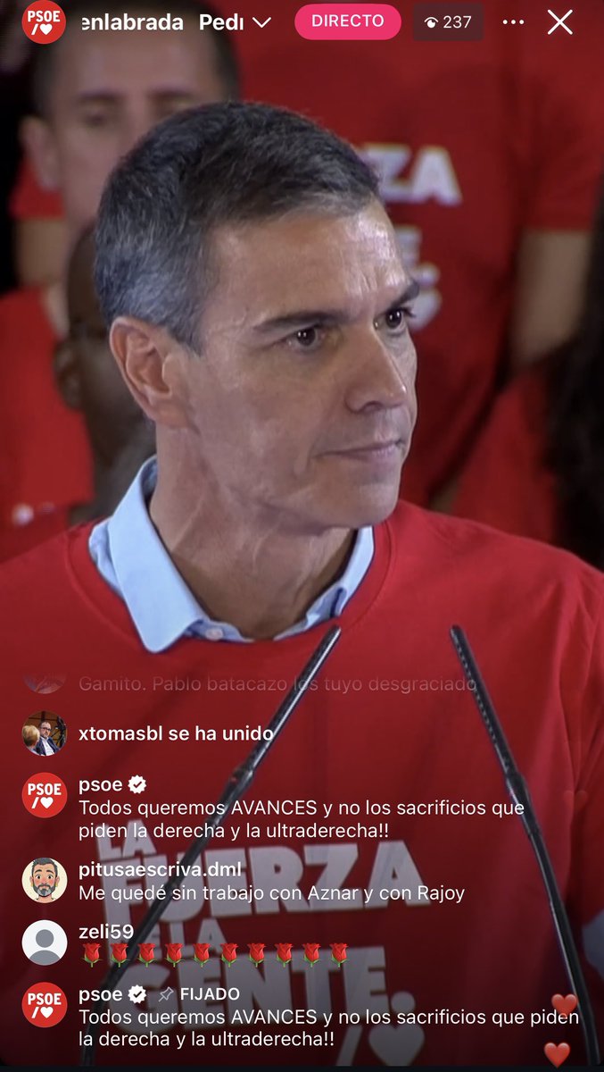 xtomas's tweet photo. ¿Qué sentido tiene organizar un mitin, que cuesta decenas de miles de euros, y más aún a 43 días de votar... y no poner todas las herramientas para que tenga la máxima audiencia posible?

Ahora mismo, más de 200 personas en Instagram y 800 en TikTok están viendo, simultáneamente, el mitin de hoy de Pedro Sánchez a través de las cuentas del PSOE.

En total, se generará un incremento de audiencia neta de unos 50.000 espectadores más. Y eso sin contar que no aprovechan también las redes sociales de Pedro Sánchez, que lo más que duplicaría.

Por no hablar del potencial de uso de herramientas de realización y de enlaces para aprovechar todo ese flujo de audiencia para captar datos y ganar seguidores en redes sociales.

¿O es que todavía crees que es el ciudadano el que tiene que 'ir a buscar' al partido, y no el partido emitir en todas las ventanas, formatos, espacios y plataformas posibles?