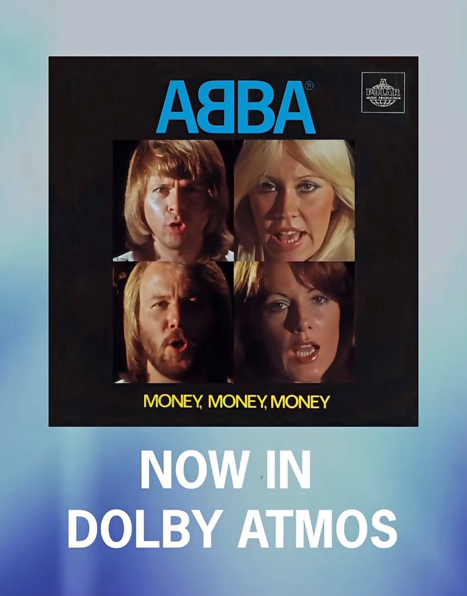 officialabbafan's tweet photo. Experience ABBA’s ‘Money, Money, Money’ taken from their 1976 album ‘Arrival’ in a new way. 

Now available in Dolby Atmos: https://t.co/d1r1ZjlnJo

#ABBA #DolbyAtmos https://t.co/NJCCQPHOYo