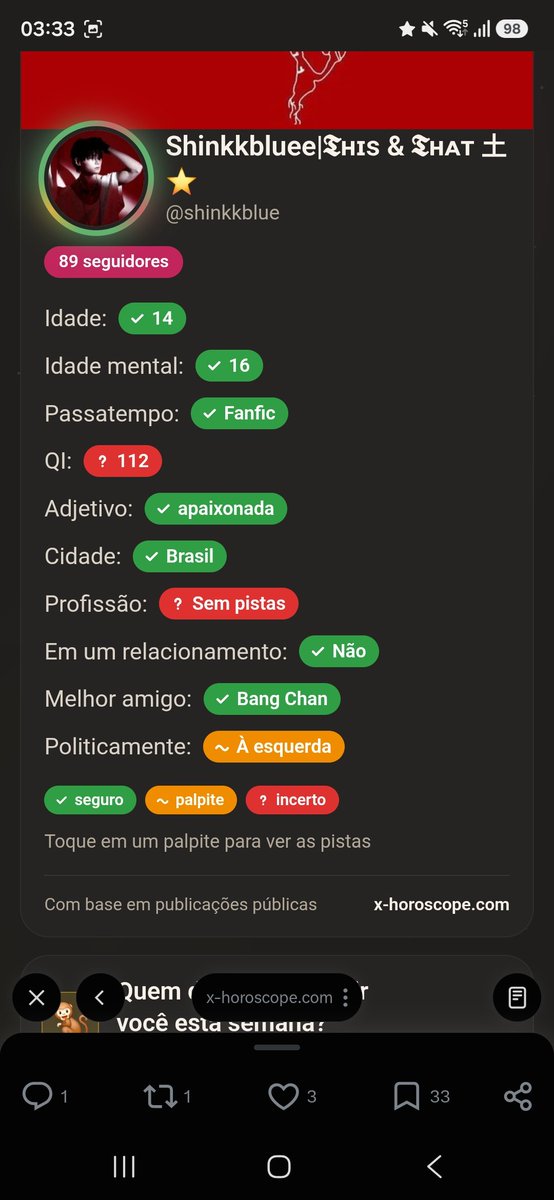 shinkkblue's tweet photo. PO 14 ANOS CONFIRMADO FOI DE FODE, eu com quase 19 nas costas e aparentemente o bangchan é meu melhor amigo?

+BONUS: meus interesses mudando toda semana https://t.co/tal3Ry3z4P