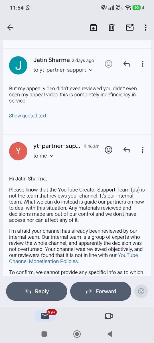 EnigmaAe's tweet photo. Total scam by YouTube! My appeal video has 0 watch time (never even opened), yet support spams irrelevant templates for things I never even asked. Zero accountability! @TeamYouTube @YouTubeIndia https://t.co/YYmMC2xP0B