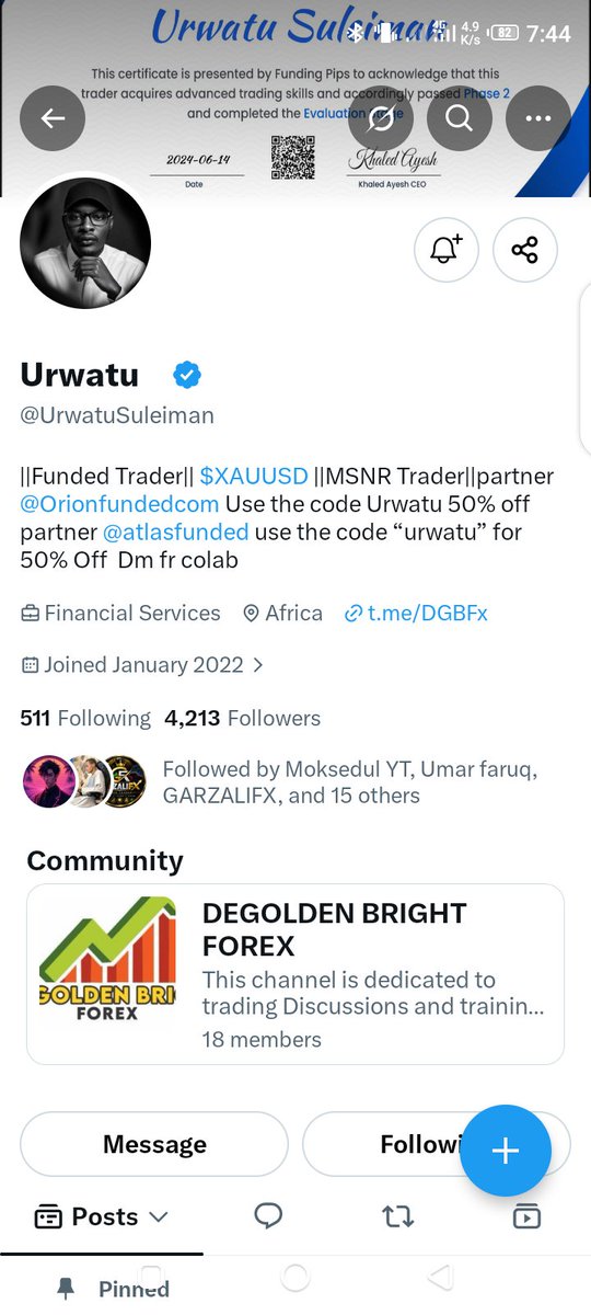 Alameensi4j's tweet photo. @UrwatuSuleiman @foraxisofficial @foraxispartners Done for all 

Allah yasa munada rabo 🤲🏻🥰 https://t.co/2MSmJL57k1